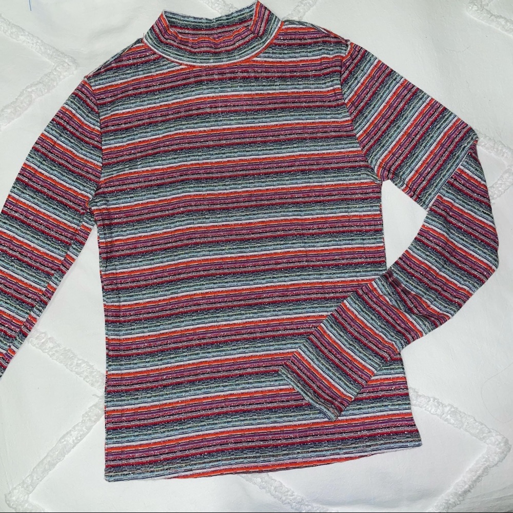 Forever 21 Long Sleeve Colorful Striped Top